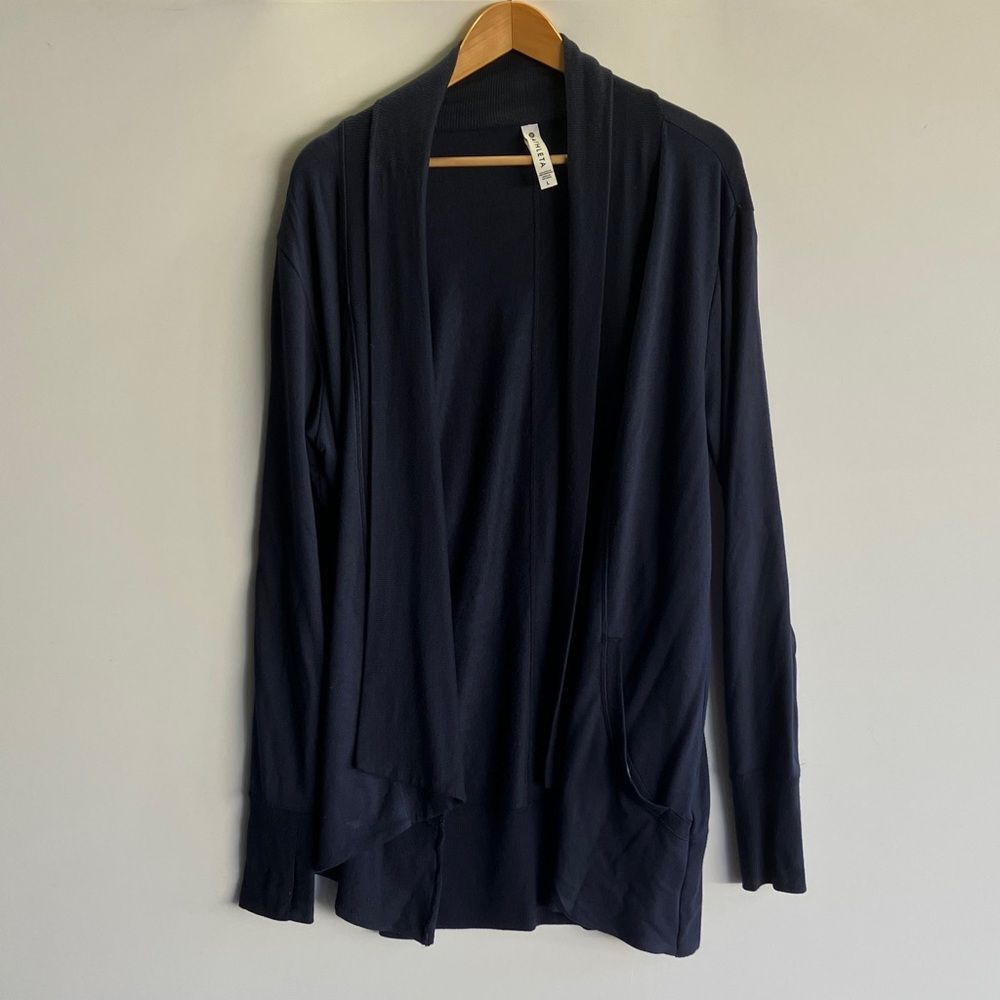 Athleta Navy Open Front Cardigan